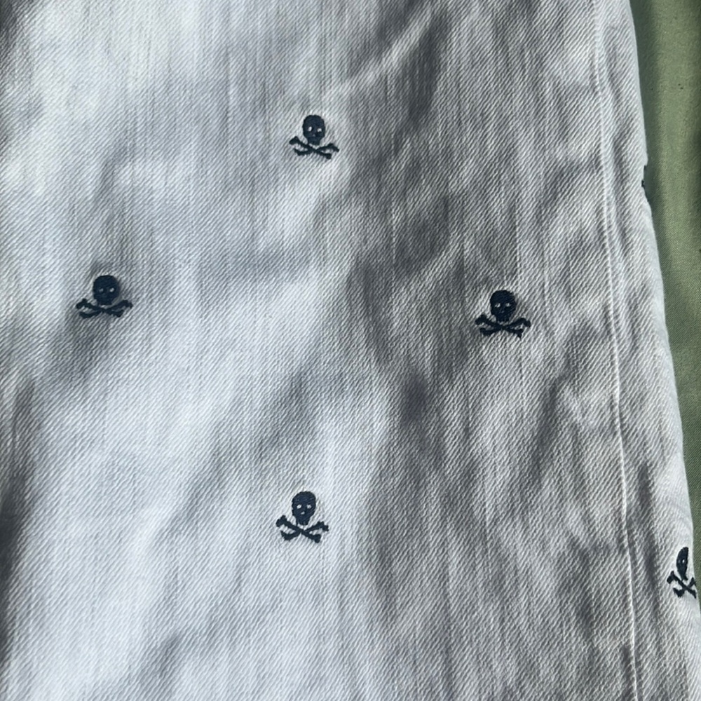 Mens Polo pants, scull and crossbones design